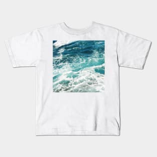 Blue Ocean Waves Kids T-Shirt